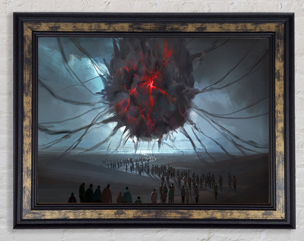 The Darkness Grows Above Framed Print