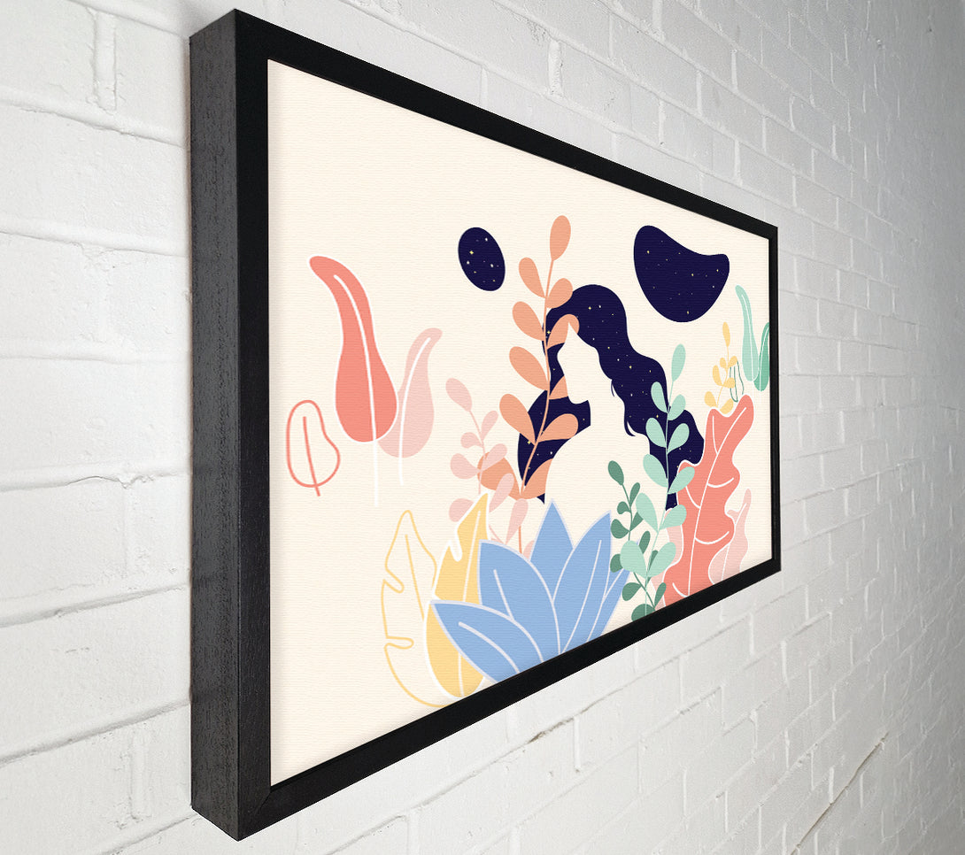  A Canvas Print of Modern Woman And Shapes Canvas Print