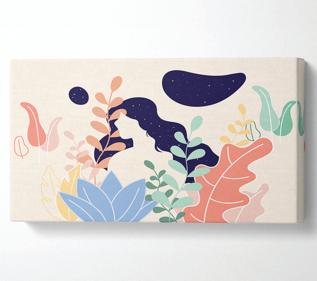  A Canvas Print of Modern Woman And Shapes Canvas Print