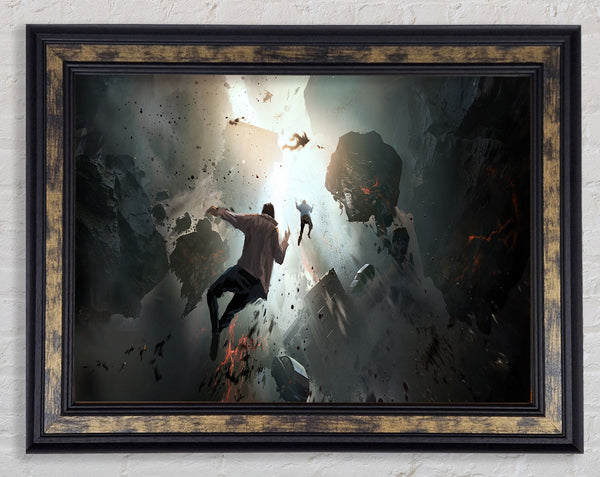 Jumping Into The Abyss Framed Print