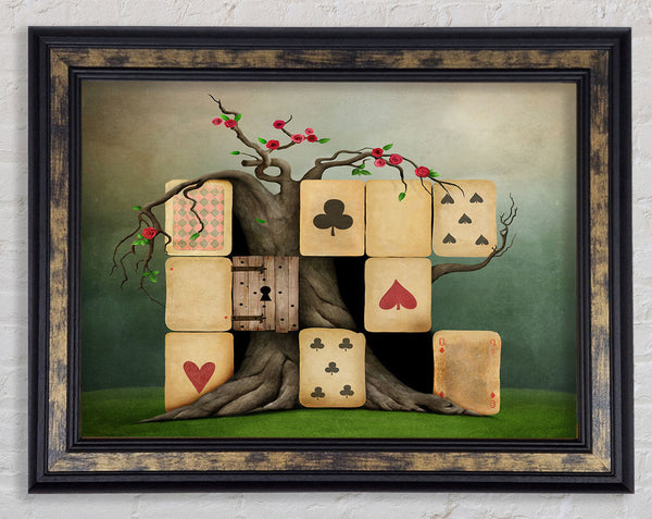 Alice In Wonderland Dice Tree Framed Print
