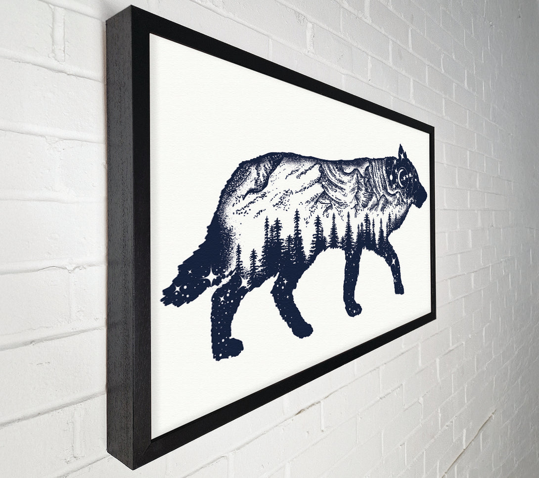  A Canvas Print of The Fox At Night Sky Canvas Print