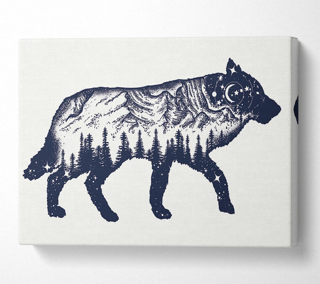  A Canvas Print of The Fox At Night Sky Canvas Print