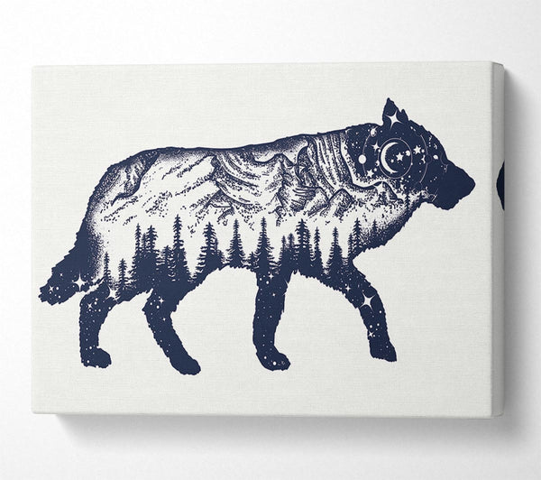  A Canvas Print of The Fox At Night Sky Canvas Print