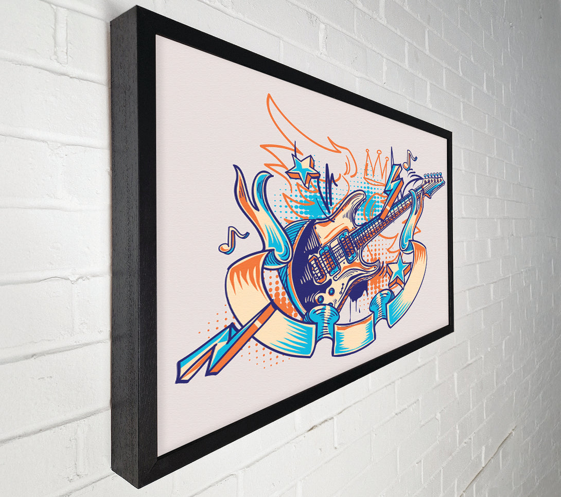  A Canvas Print of Shredding Guitar Zeros And Ones Canvas Wall Art
