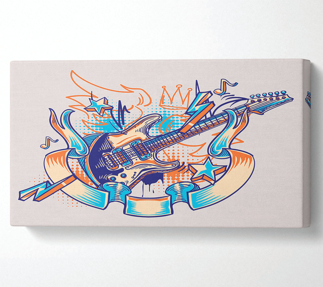  A Canvas Print of Shredding Guitar Zeros And Ones Canvas Wall Art