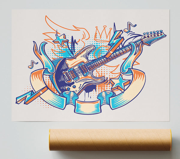 Shredding Guitar Zeros And Ones Print