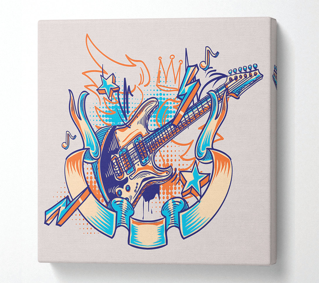  A Canvas Print of Shredding Guitar Zeros And Ones Canvas Wall Art