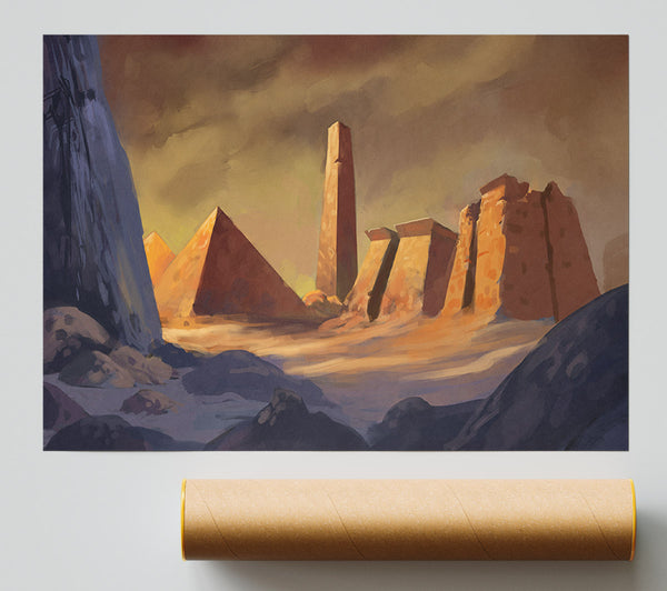 The Pyramids At Dusk Print