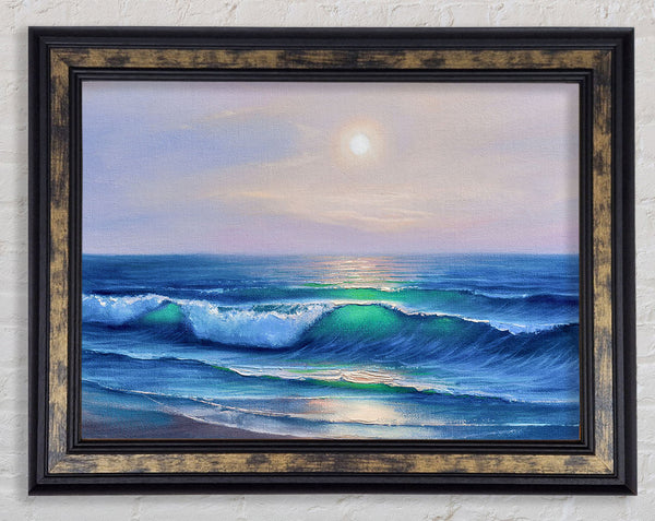 The Waves At Dusk Framed Print