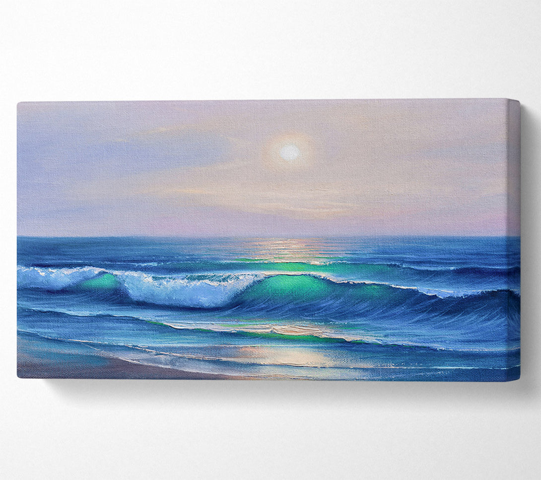  A Canvas Print of The Waves At Dusk Canvas Wall Art