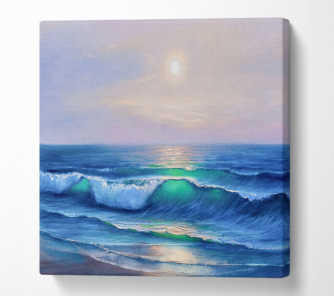  A Canvas Print of The Waves At Dusk Canvas Wall Art