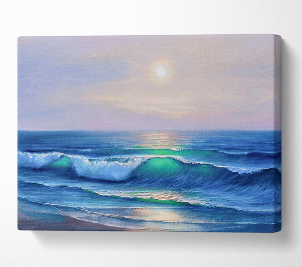  A Canvas Print of The Waves At Dusk Canvas Wall Art