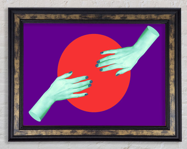 Touching The Red Circle Framed Print