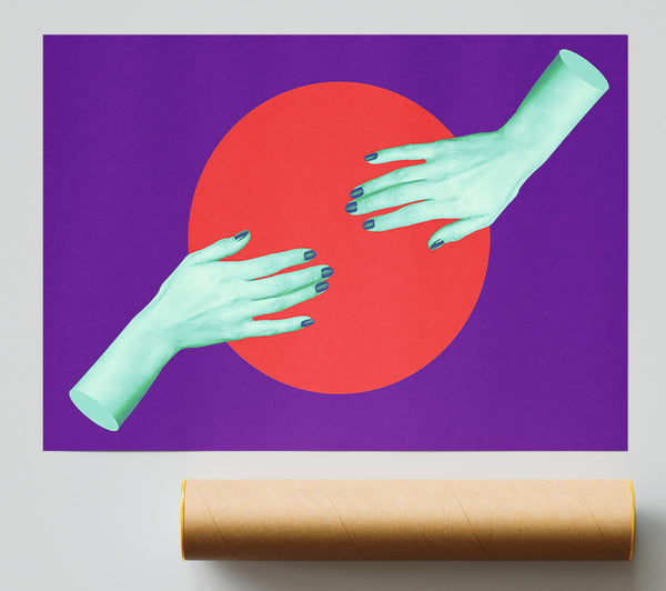 Touching The Red Circle Print