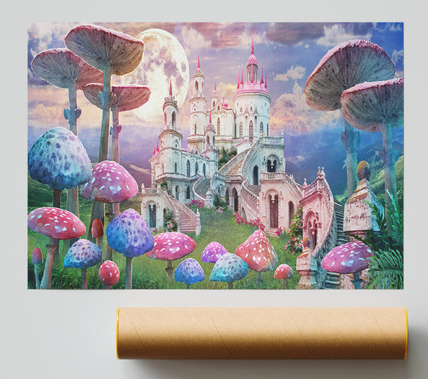 Huge Tall Mushrooms Poster
