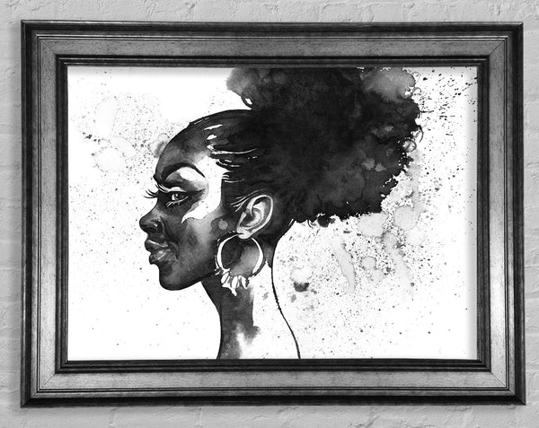 Ink Drawing Face Framed Print