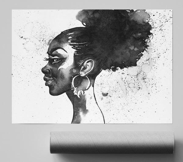 Ink Drawing Face Print