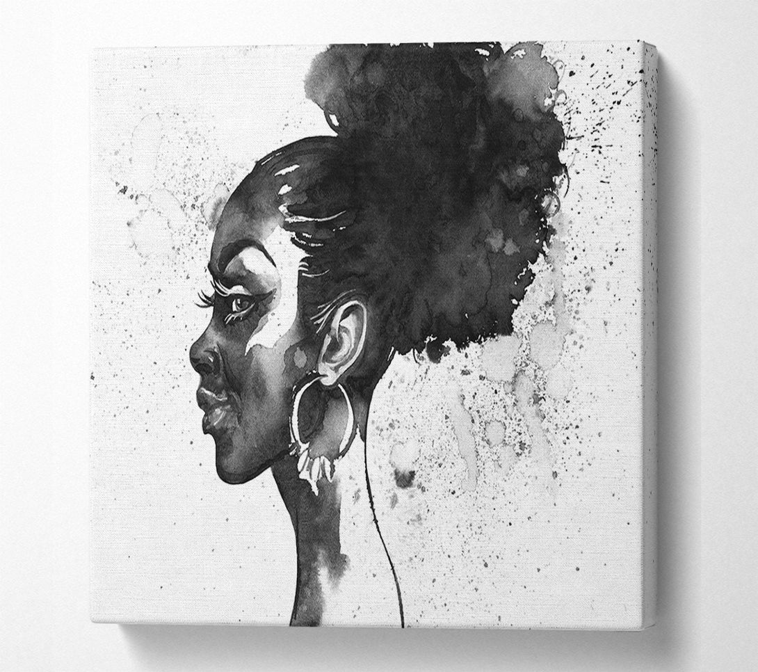  A Canvas Print of Ink Drawing Face Canvas Wall Art