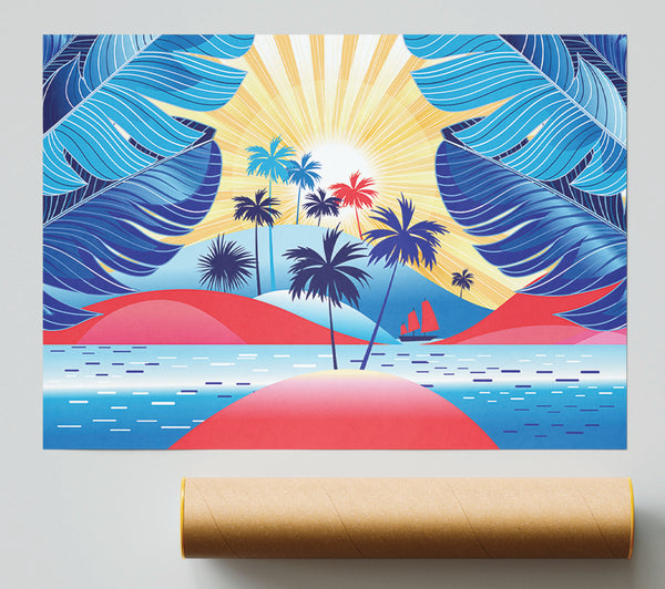 Red Island Paradise Poster