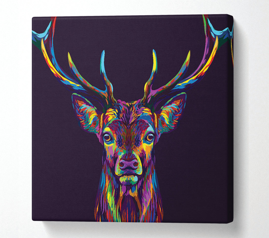  A Canvas Print of The Colourful Stag Canvas Art