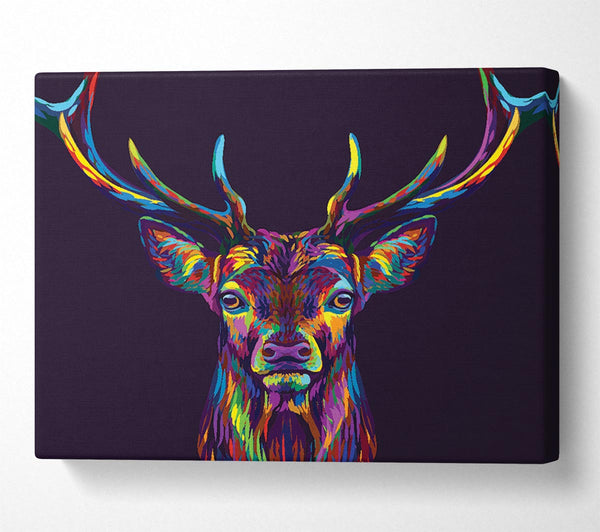  A Canvas Print of The Colourful Stag Canvas Art
