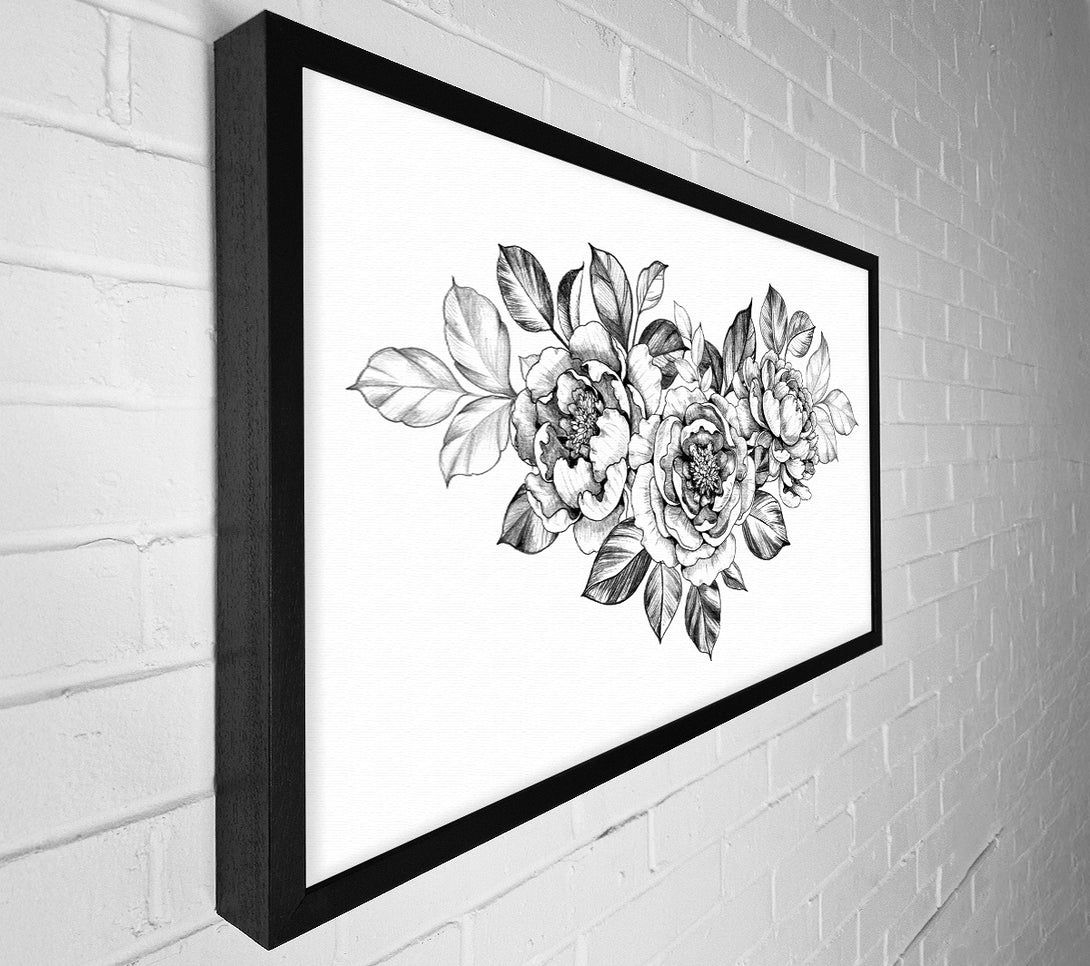  A Canvas Print of Three Roses Illustration Canvas Art