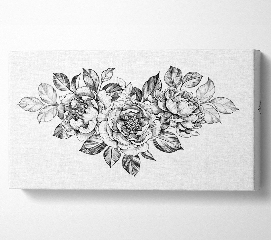  A Canvas Print of Three Roses Illustration Canvas Art