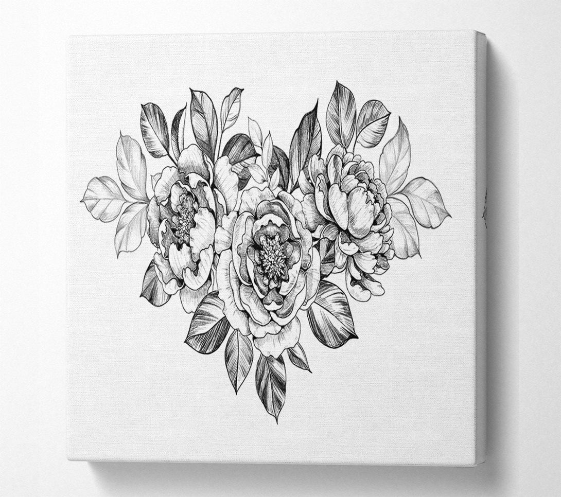  A Canvas Print of Three Roses Illustration Canvas Art
