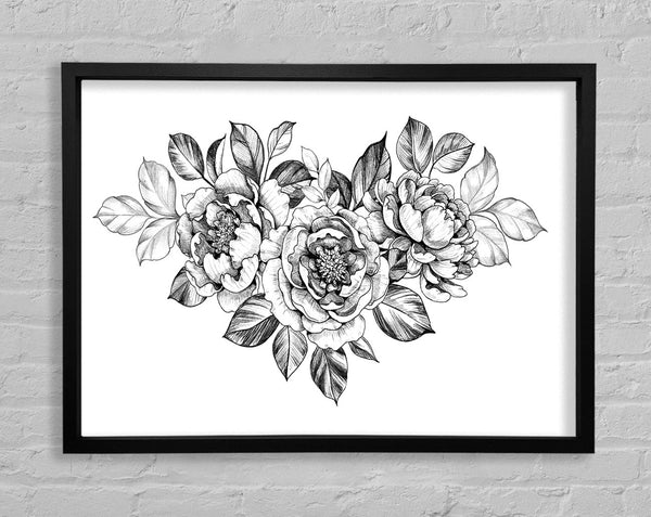 Three Roses Illustration Framed Print