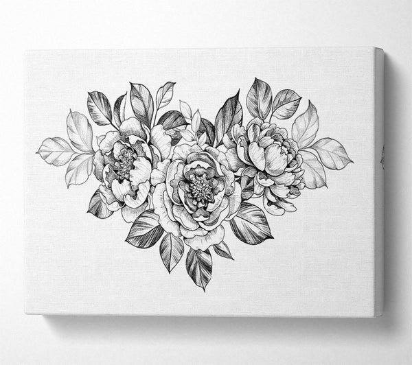  A Canvas Print of Three Roses Illustration Canvas Art