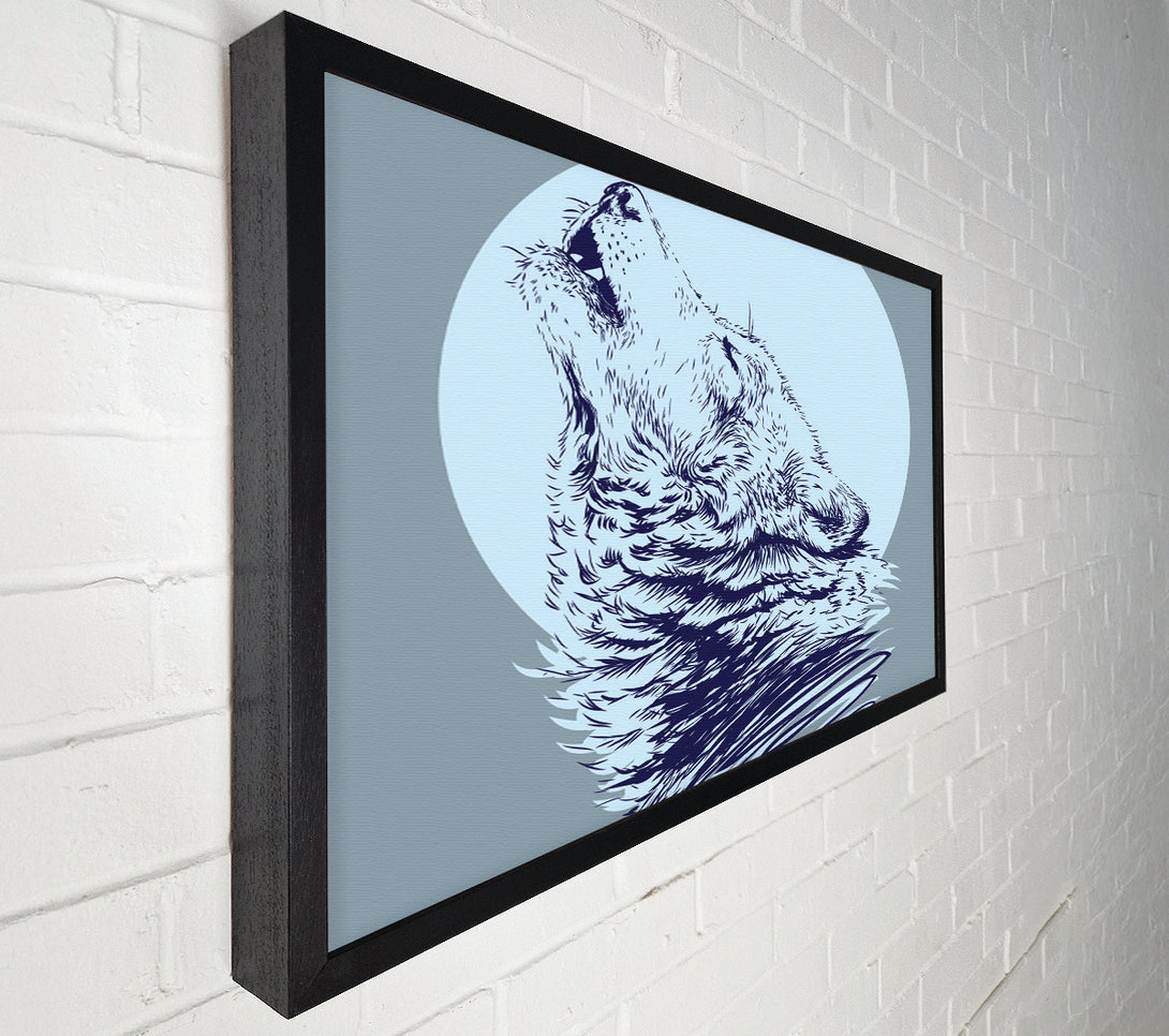  A Canvas Print of Howling Wolf At Night Canvas Art
