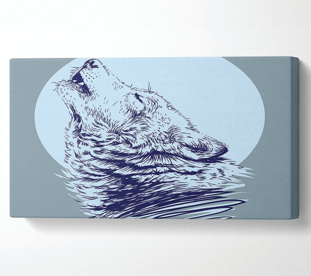  A Canvas Print of Howling Wolf At Night Canvas Art