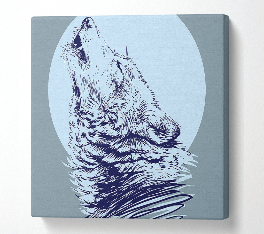  A Canvas Print of Howling Wolf At Night Canvas Art