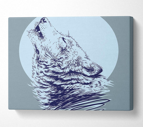 A Canvas Print of Howling Wolf At Night Canvas Art