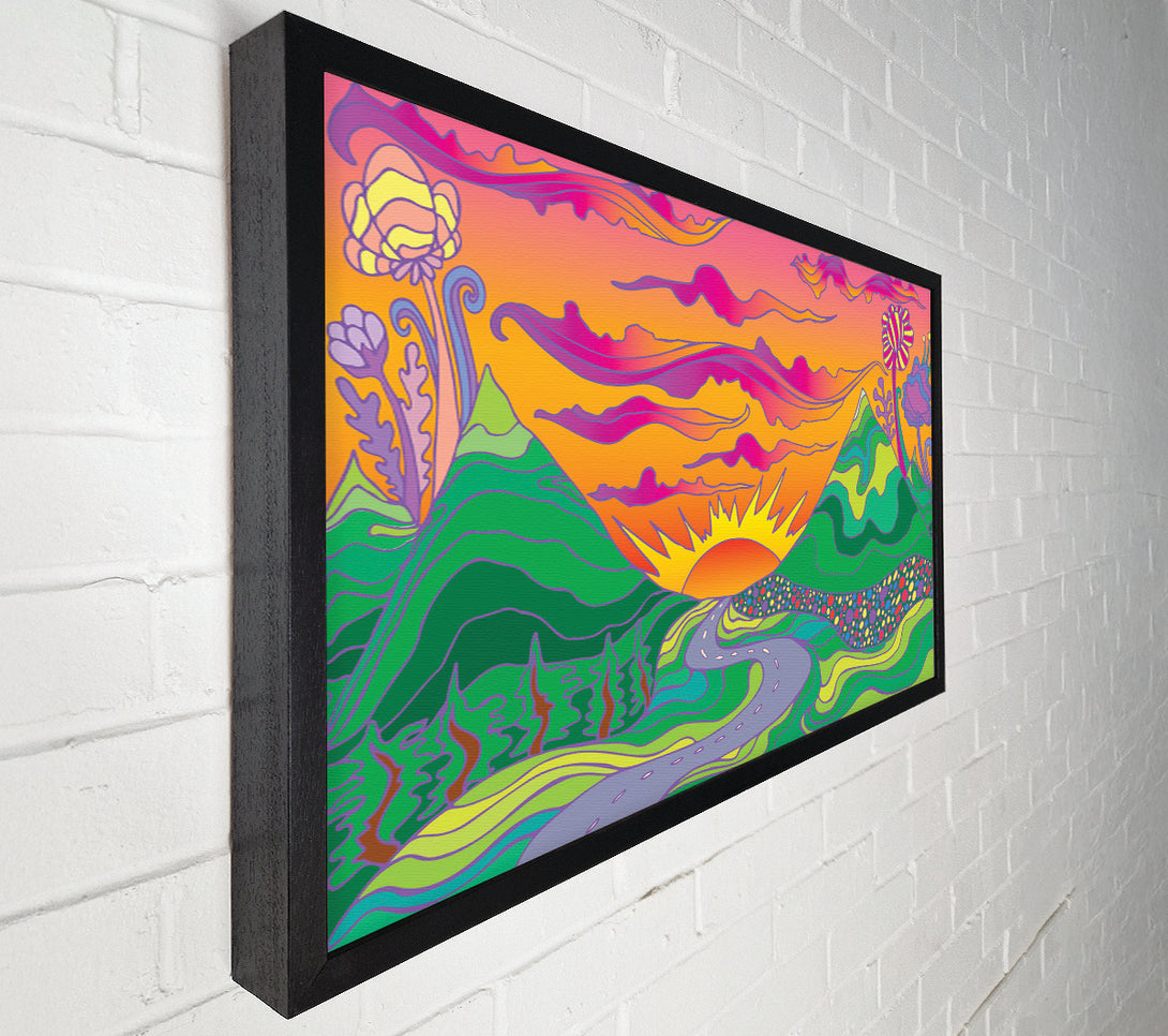  A Canvas Print of Psychedelic Landscape Canvas Art