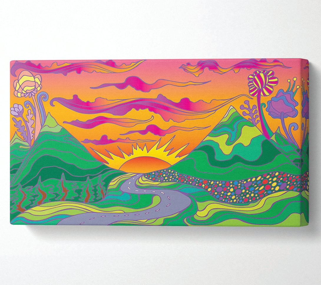  A Canvas Print of Psychedelic Landscape Canvas Art