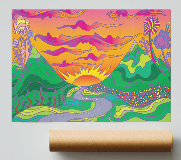 Psychedelic Landscape Poster