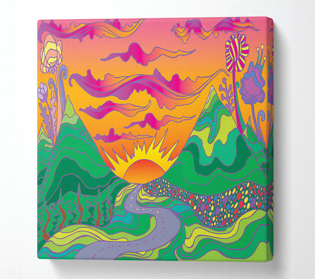  A Canvas Print of Psychedelic Landscape Canvas Art