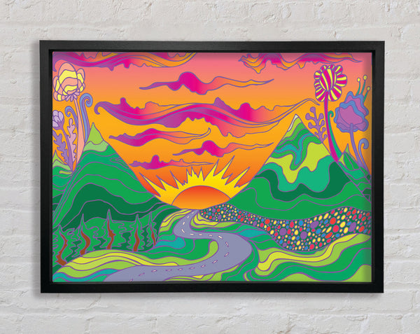 Psychedelic Landscape Framed Print