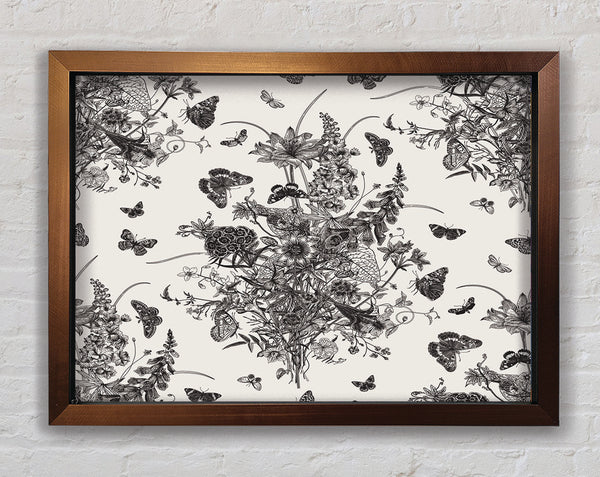 Lovely Sepia Pattern Framed Print