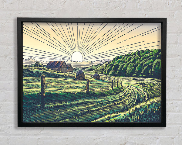 Stunning Line Sun Framed Print