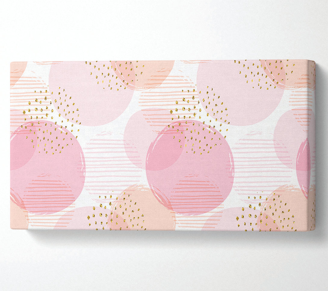  A Canvas Print of Peach Circles And Dots Canvas Print