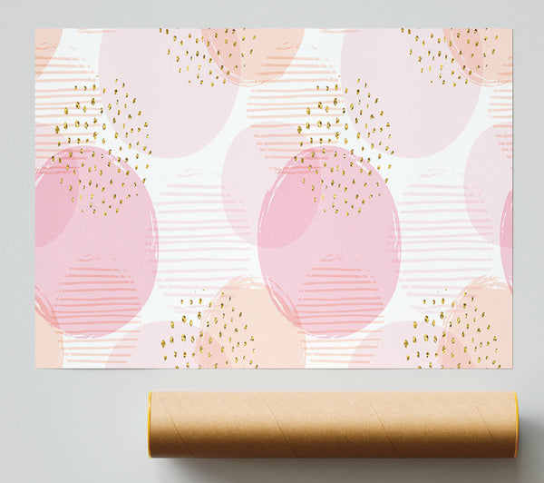 Peach Circles And Dots Print