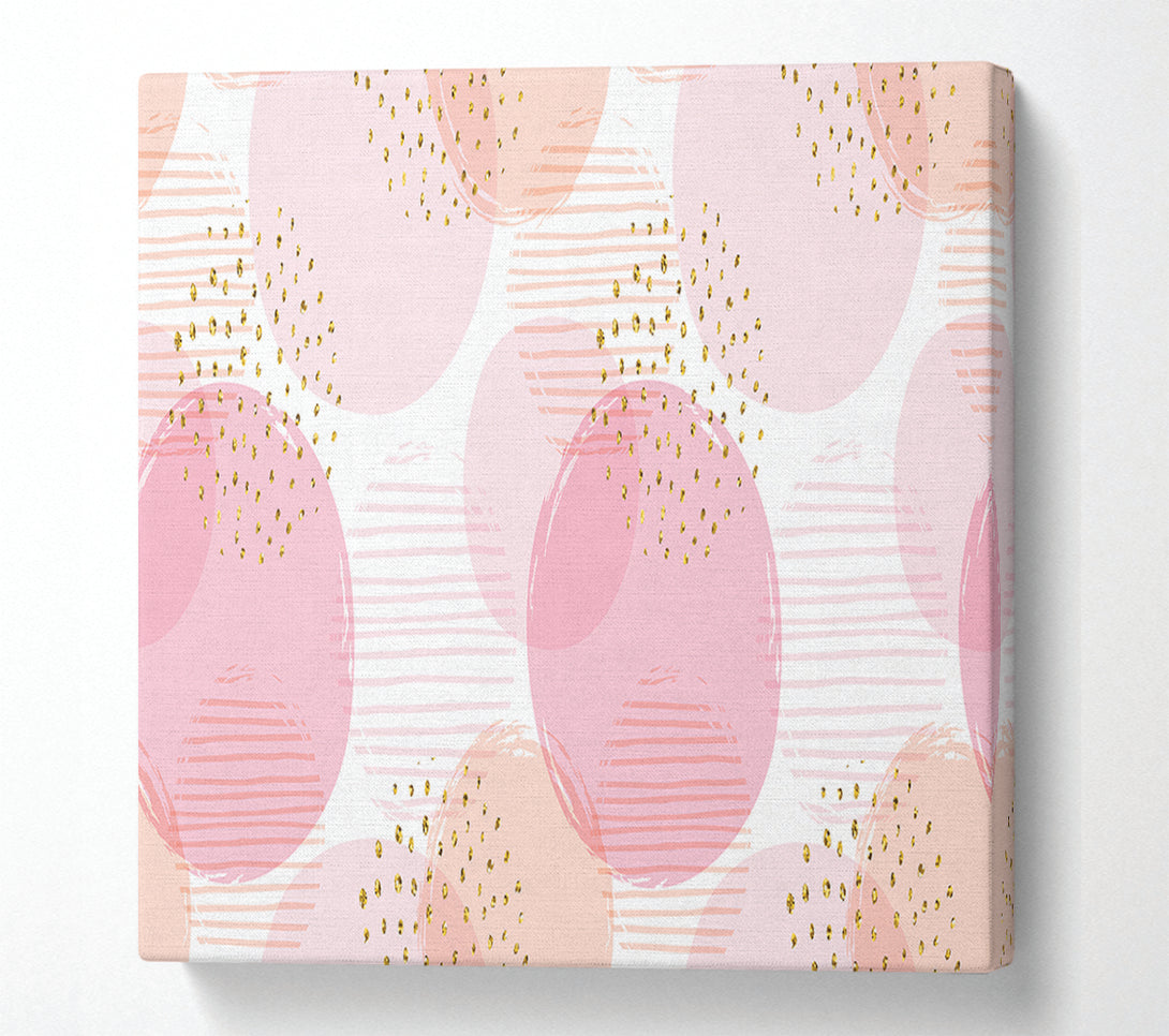  A Canvas Print of Peach Circles And Dots Canvas Print