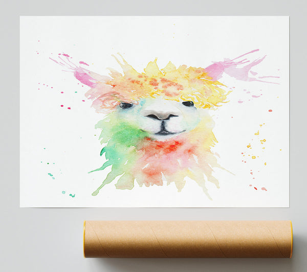 Splatter Colour Alpaca Giclee Print