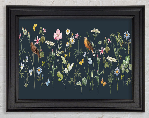 Flowers In The Dark Framed Print
