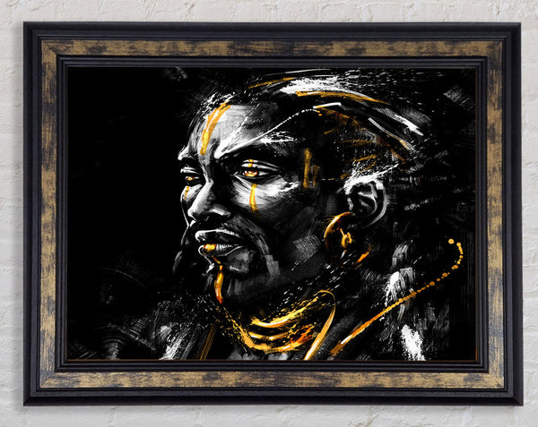 Tribal Man Preparing Framed Print