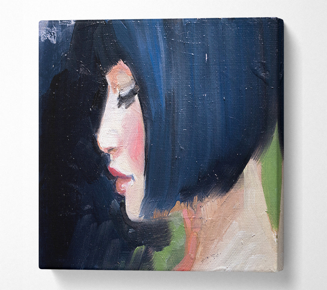  A Canvas Print of Bob Hair Cut Woman Canvas Wall Art