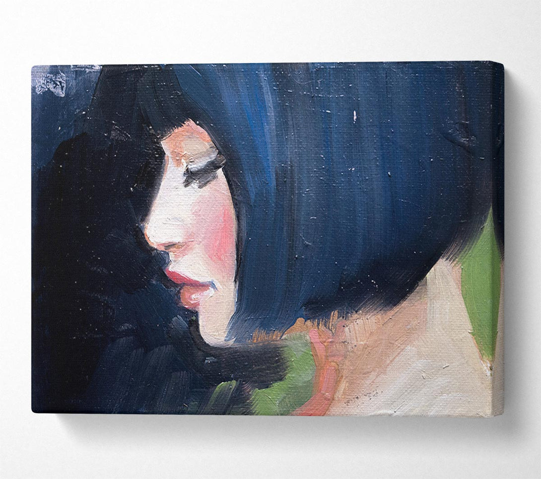  A Canvas Print of Bob Hair Cut Woman Canvas Wall Art